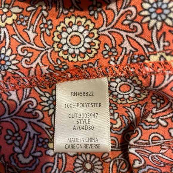 Max Studio Bubble Hem Salmon/Orange Blouse Sz XL - Picture 4 of 4